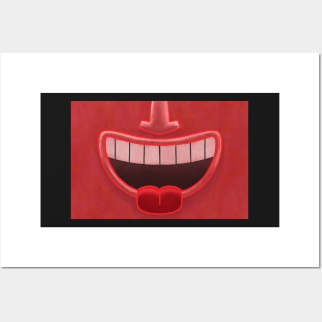 Red Cherry Tiki Smile Mask! (Red Tongue Version) Wall Art by ErinKantBarnard